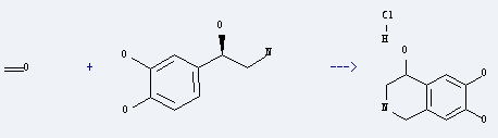 l-Norepinephrine is used to produce 1,2,3,4-tetrahydro-4,6,7-isoquinolinetriol hydrochloride by reaction with formaldehyde.